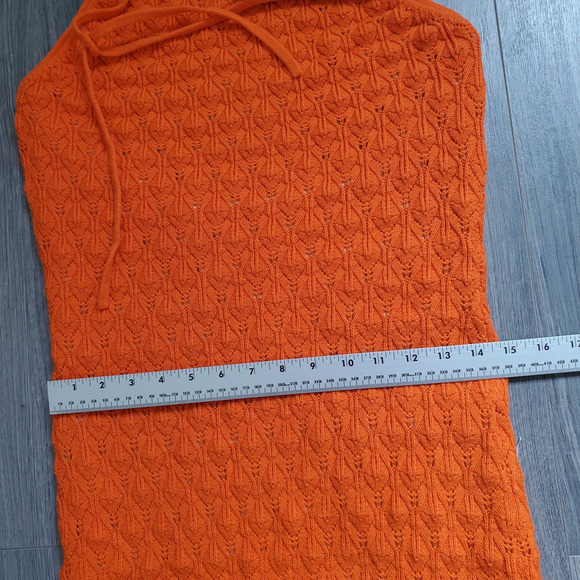 Alice Olivia Dress XL Orange Y2K Halter Bodycon Midi Party Cocktail Beach - Picture 7 of 9